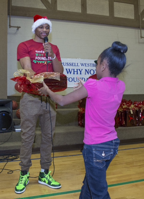 Russell Westbrook granting a Christmas wish. Photo Credit: Westbrook