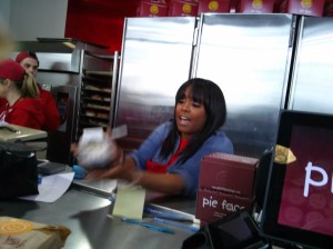 Keshia Knight Pulliam putting in work for the Pie Face challenge.
