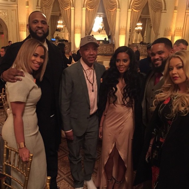 (l.to r.) C.C. and Amber Sabathia, Russell Simmons, Angela Simmons and guests attend the RUSH HeARTS Education Valentine's Luncheon today.