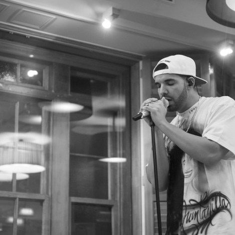 Drake performing in the studio. Now he's going to give Strawberry Mansion High Schoolers that same opportunity. Photo Courtesy: ChampagnePapi Instagram