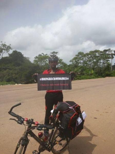 Oyekoya Yemi is wrapping up his 15 day charity tour through West Africa to raise awareness for #BringBackOurGirls Campaign Image Courtesy: Instagram