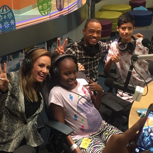 Rollin with the homies...Terrence J and Catt Sadler take advantage of the free radio perks at CHOC yesterday. Image Courtesy: Instagram